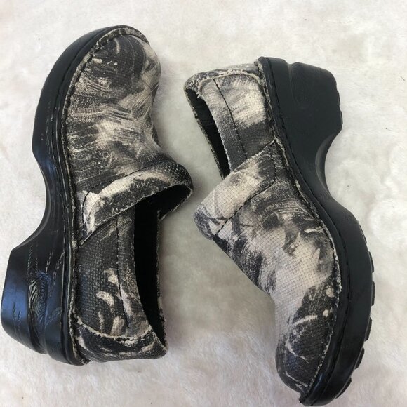 Børn B.O.C. Women's Slip On Comfort Black/Light Grey Fabric Clog Shoes Size 6 - Picture 8 of 14